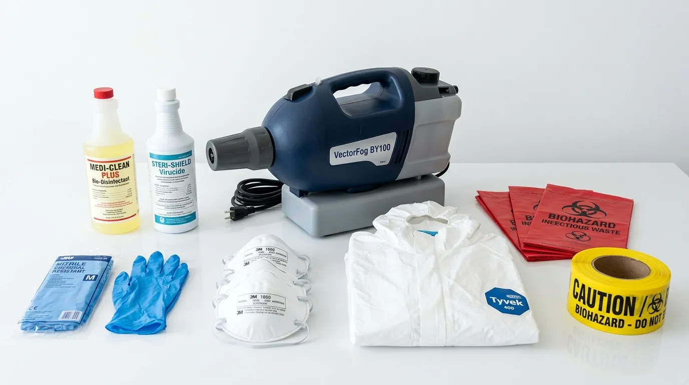 Professional biohazard remediation crew working in Mercerville