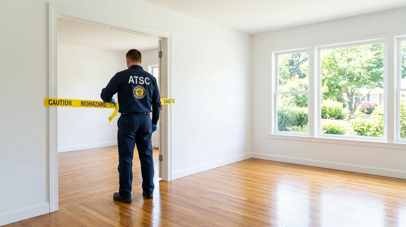 Certified biohazard cleanup crew performing Trauma Scene Cleanup in Mercerville